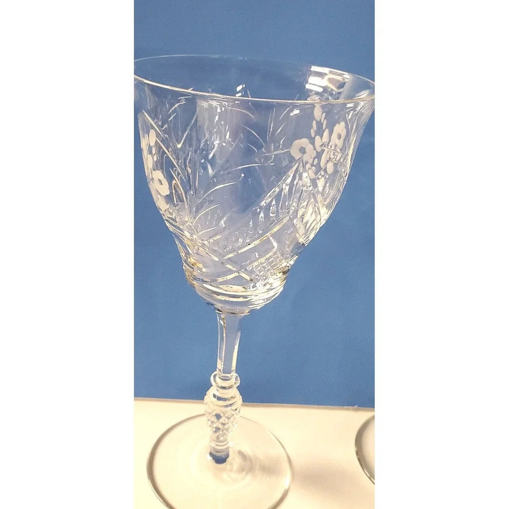 Vintage Rock Sharpe Newgate Crystal Glass‎ Water Goblets 8